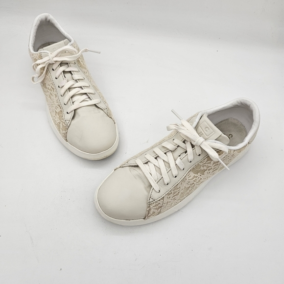 Cole Haan GrandPro Womens Tennis Shoes Floral Lace Sneakers Ivory Size 9.5 B - Picture 3 of 13